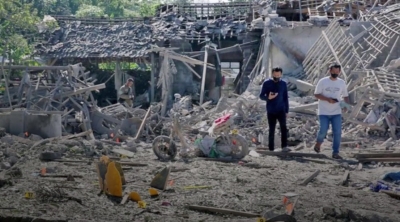 Penampakan rumah yang terkena ledakan