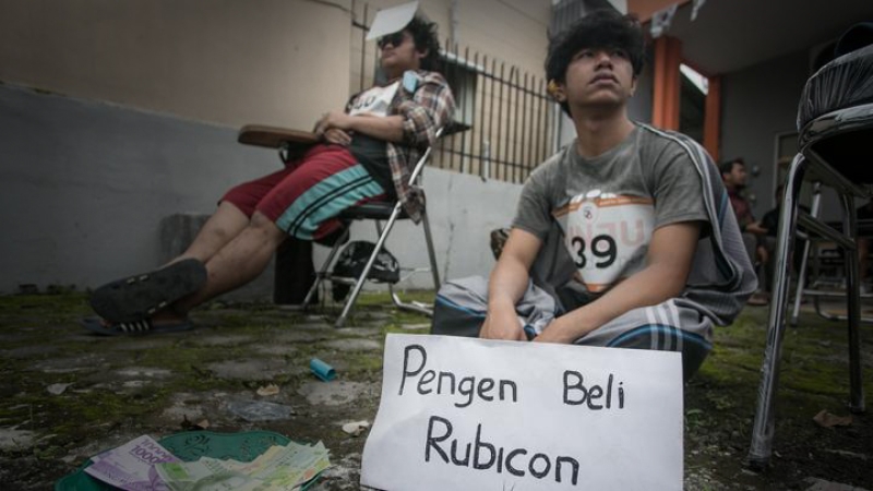 Potret peserta lomba melamun